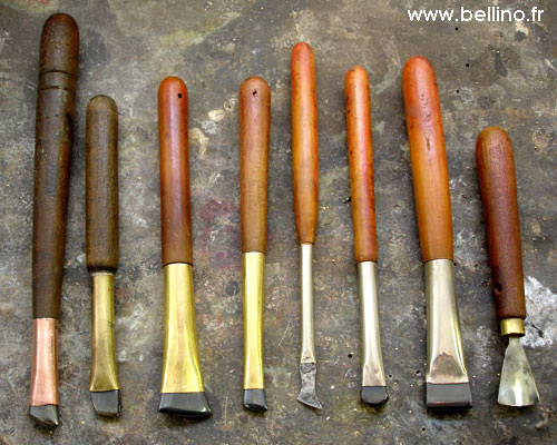 Divers brunissoirs pour dorure sur métal Divers brunissoirs pour dorure sur métal