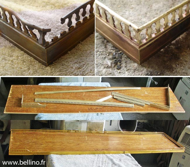Restauration d'une galerie en bronze de bureau cylindre Louis XVI